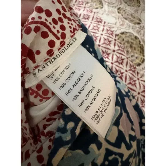 Anthropologie Meguro Cotton Slub Duvet Covern Queen Size EUC Duvet Only - Picture 7 of 8